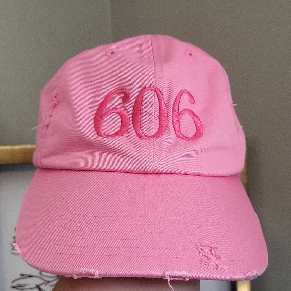 "606" Appalachian Area Code Pink Cap- OS Womens